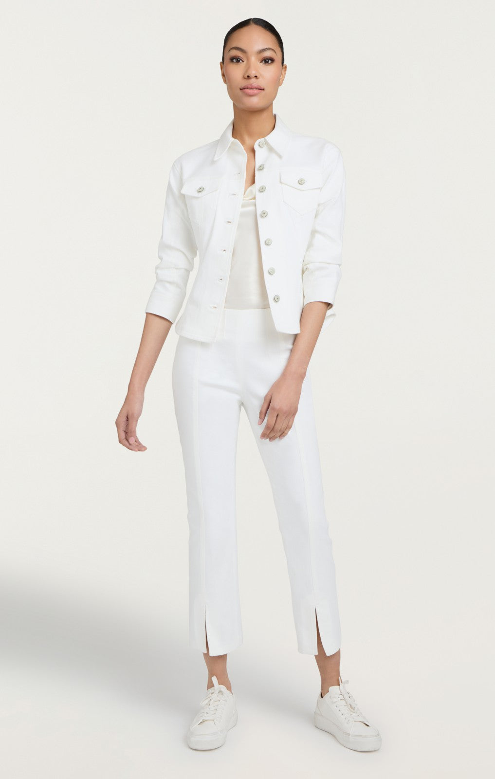 Denim Scrunched Canyon Jacket White