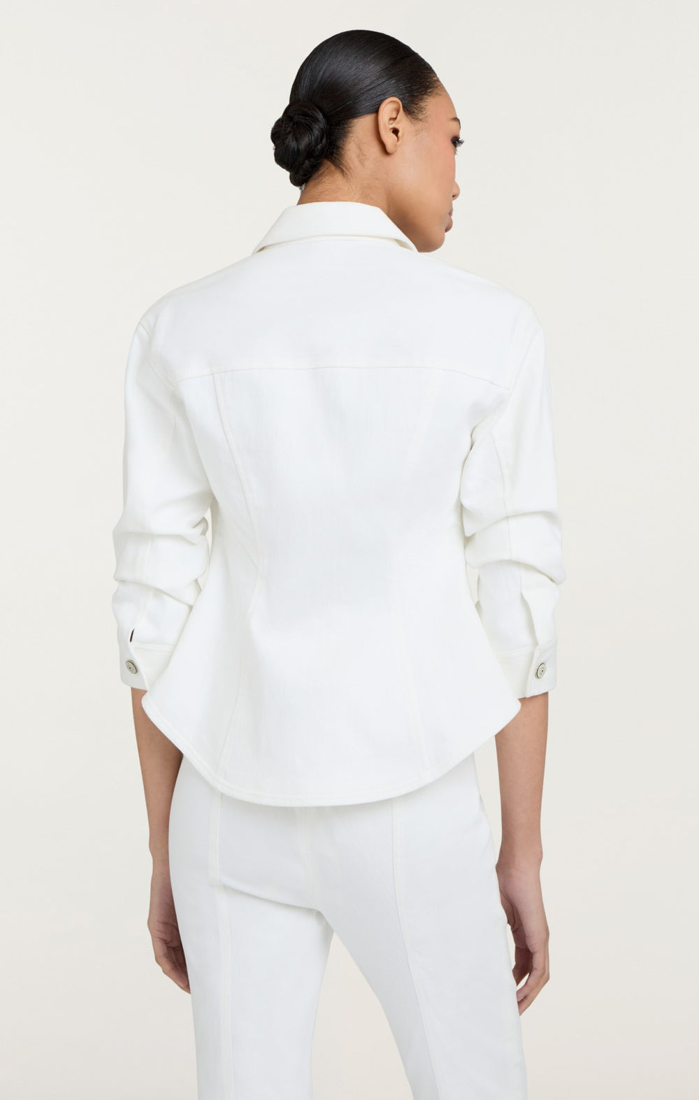 Denim Scrunched Canyon Jacket White