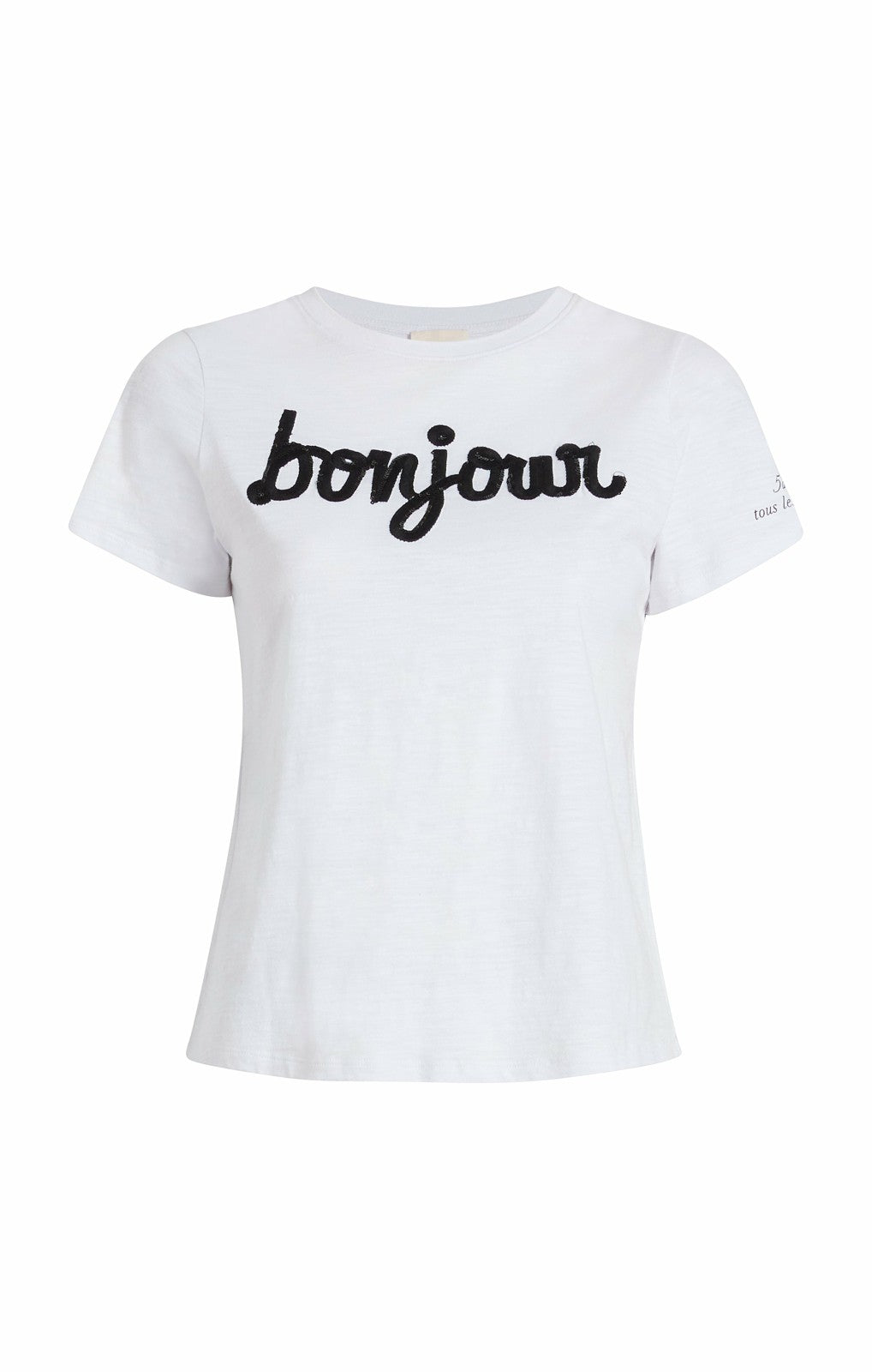 Shrunken Fringe Bonjour Tee White/Black