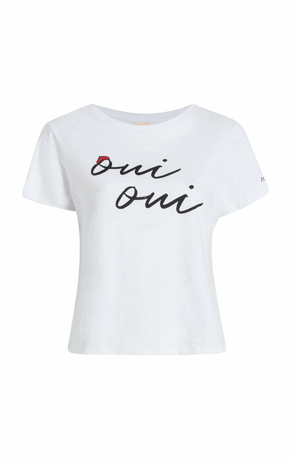 Shrunken Oui Oui Tee White/Black