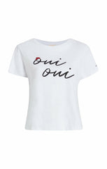 Shrunken Oui Oui Tee White/Black