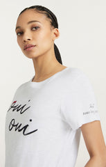 Shrunken Oui Oui Tee White/Black