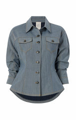 Reverse Denim Scrunched Canyon Jacket Light Indigo