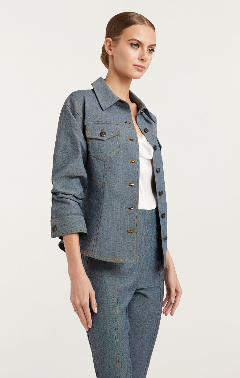 Reverse Denim Scrunched Canyon Jacket Light Indigo