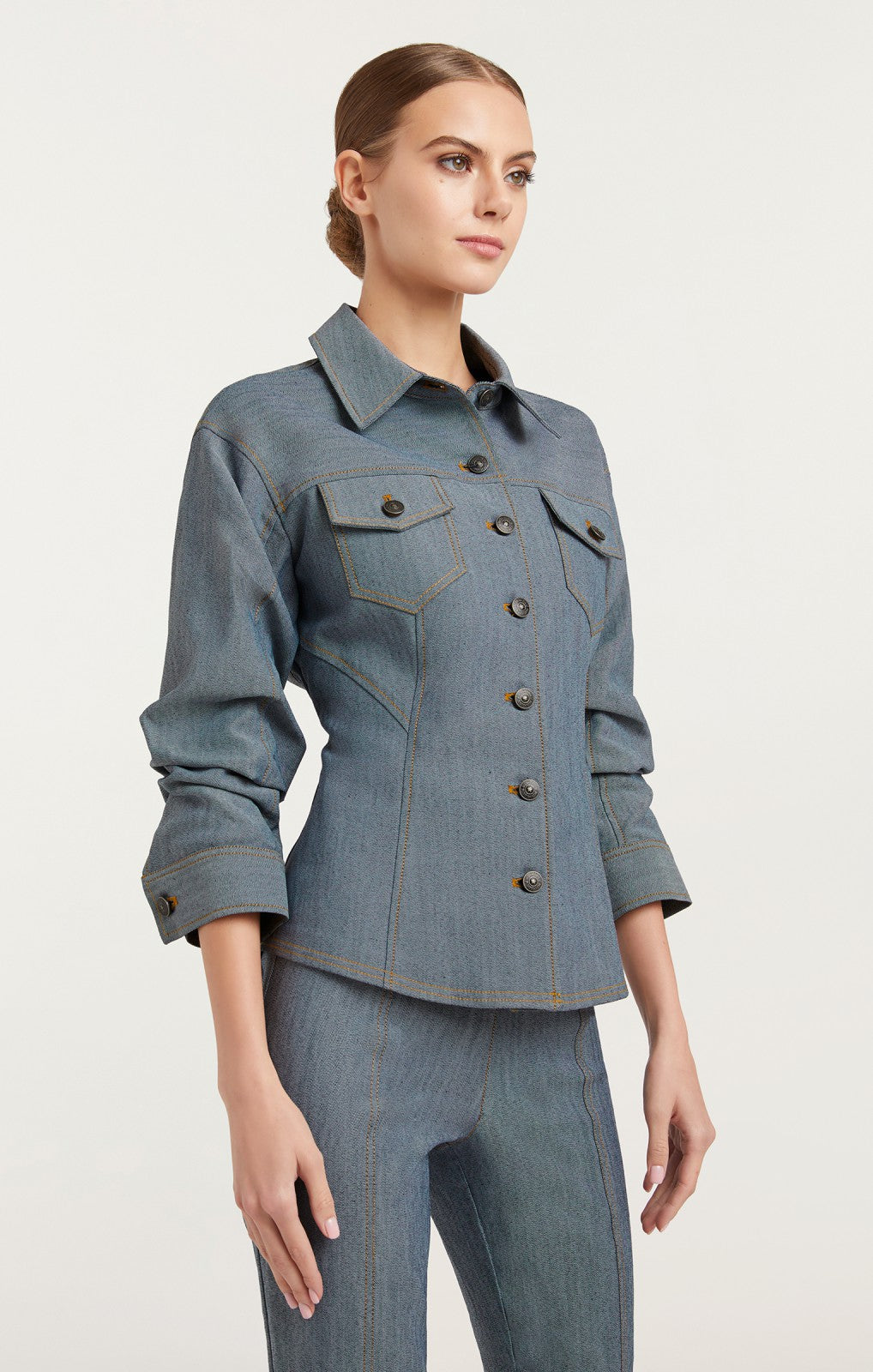 Reverse Denim Scrunched Canyon Jacket Light Indigo