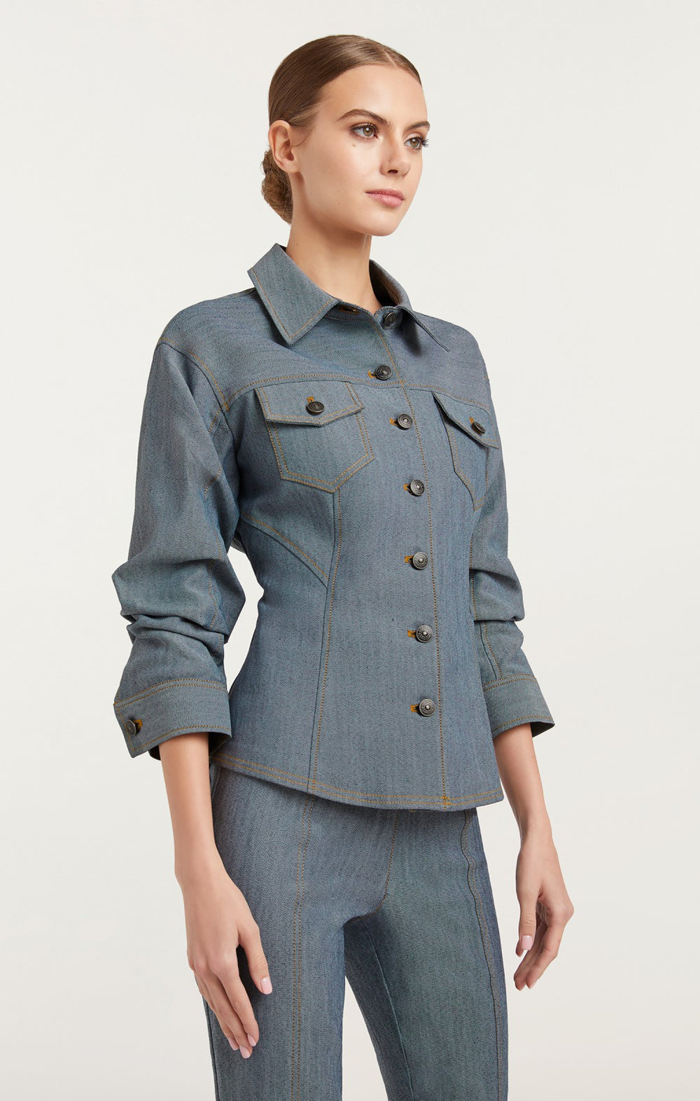 Reverse Denim Scrunched Canyon Jacket Light Indigo