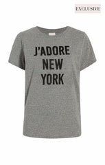 J'adore New York Tee Heather Grey/Black