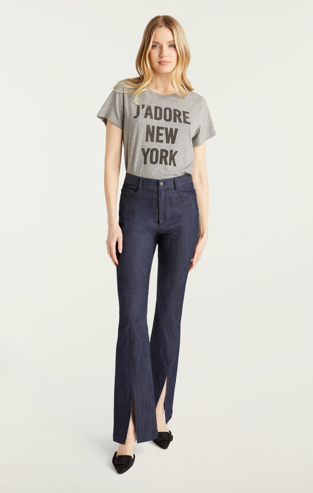 J'adore New York Tee Heather Grey/Black