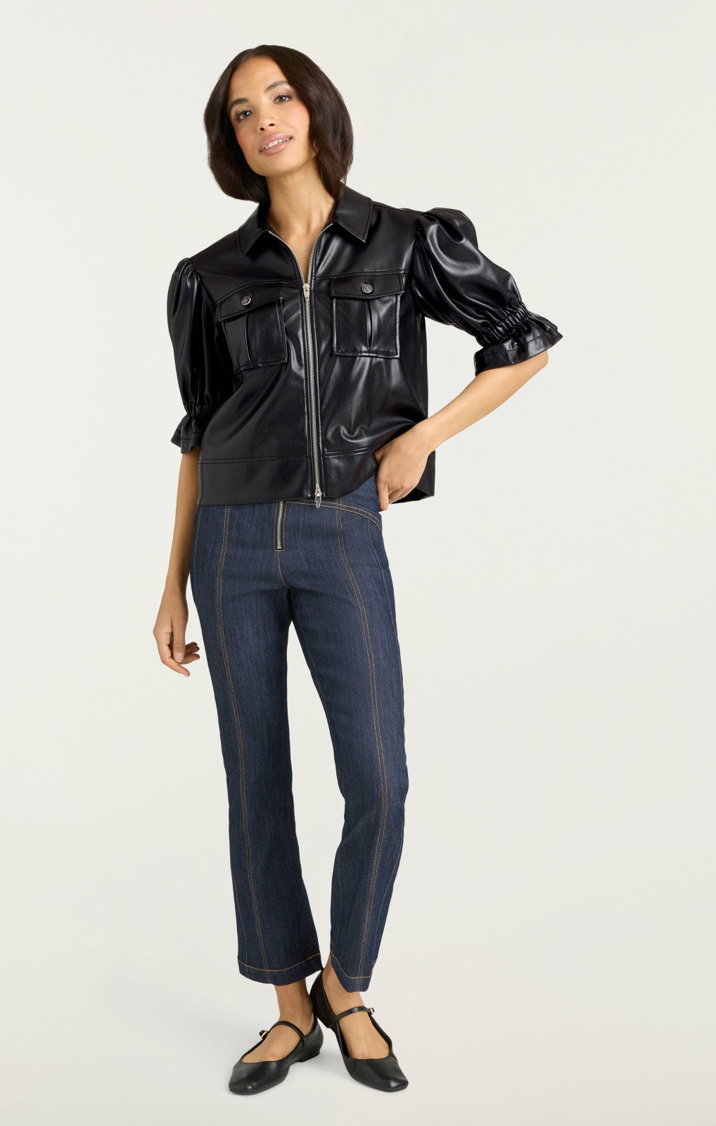 Lite Vegan Leather Holly Jacket Black
