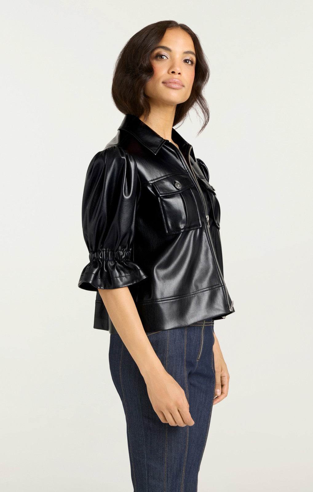 Lite Vegan Leather Holly Jacket Black