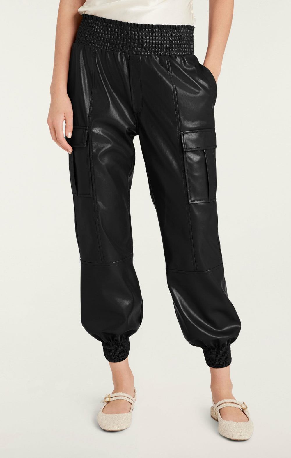 Lite Vegan Leather Jenning Pants Black