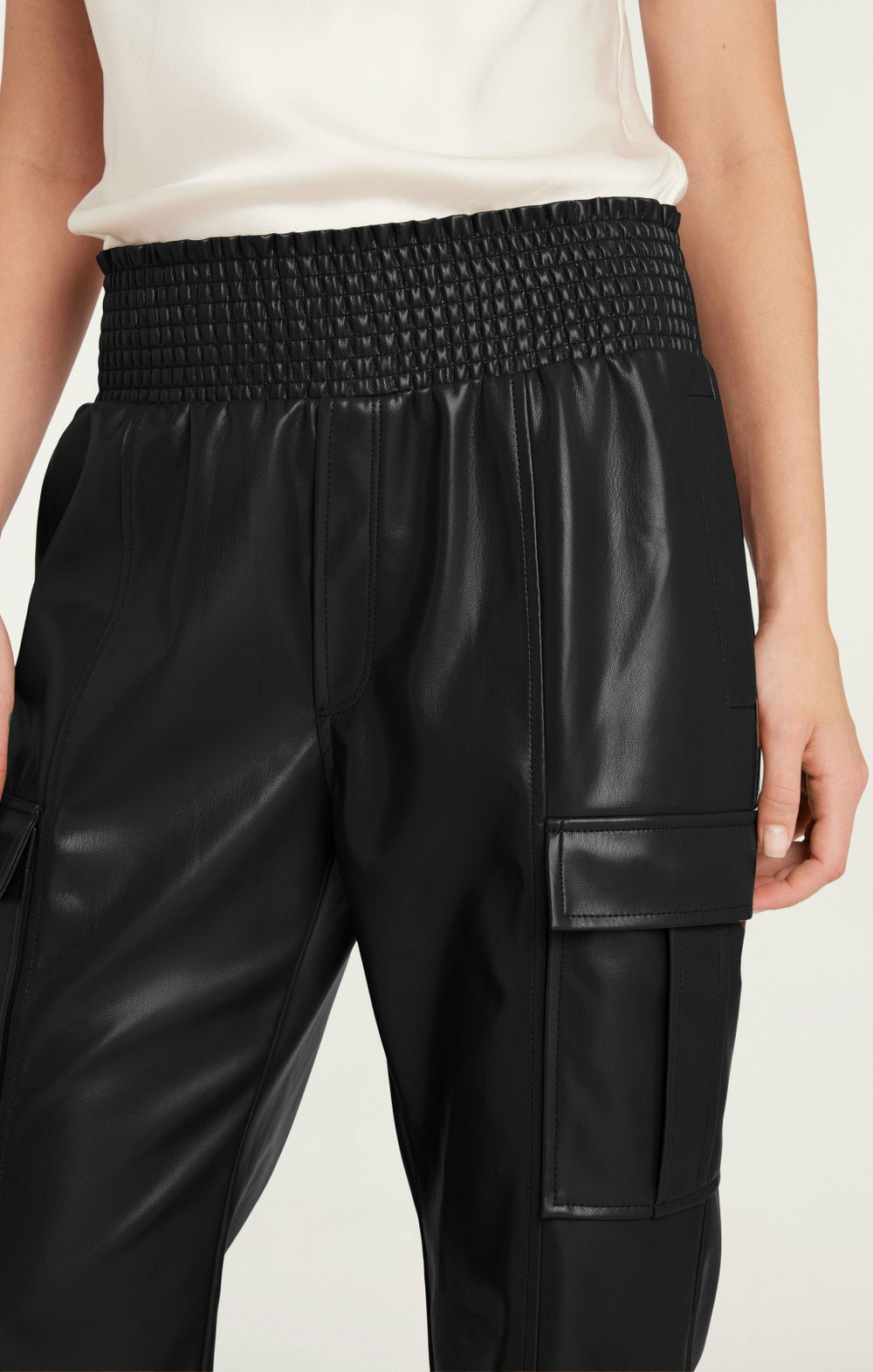 Lite Vegan Leather Jenning Pants Black
