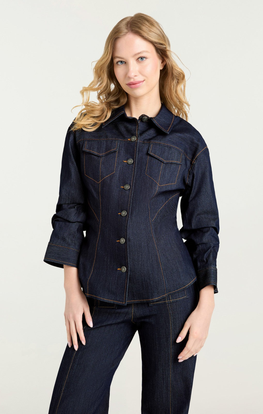 Denim Scrunched Canyon Jacket Indigo
