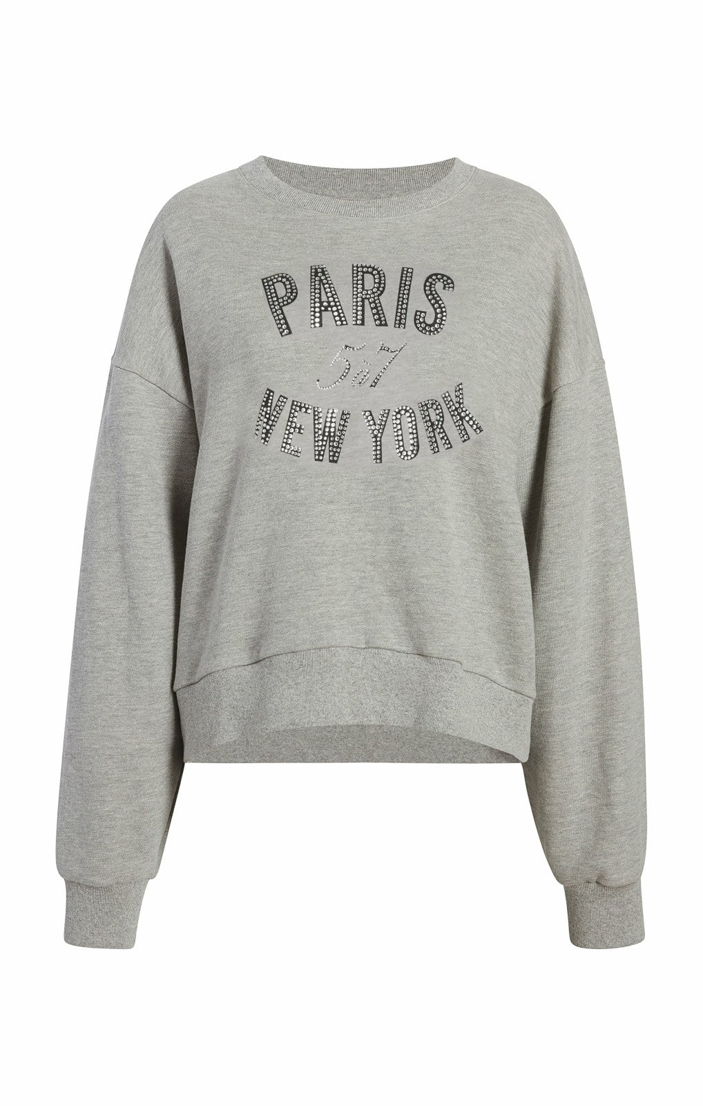 Rhinestone Paris New York Brandy Pullover Heather Grey/Black