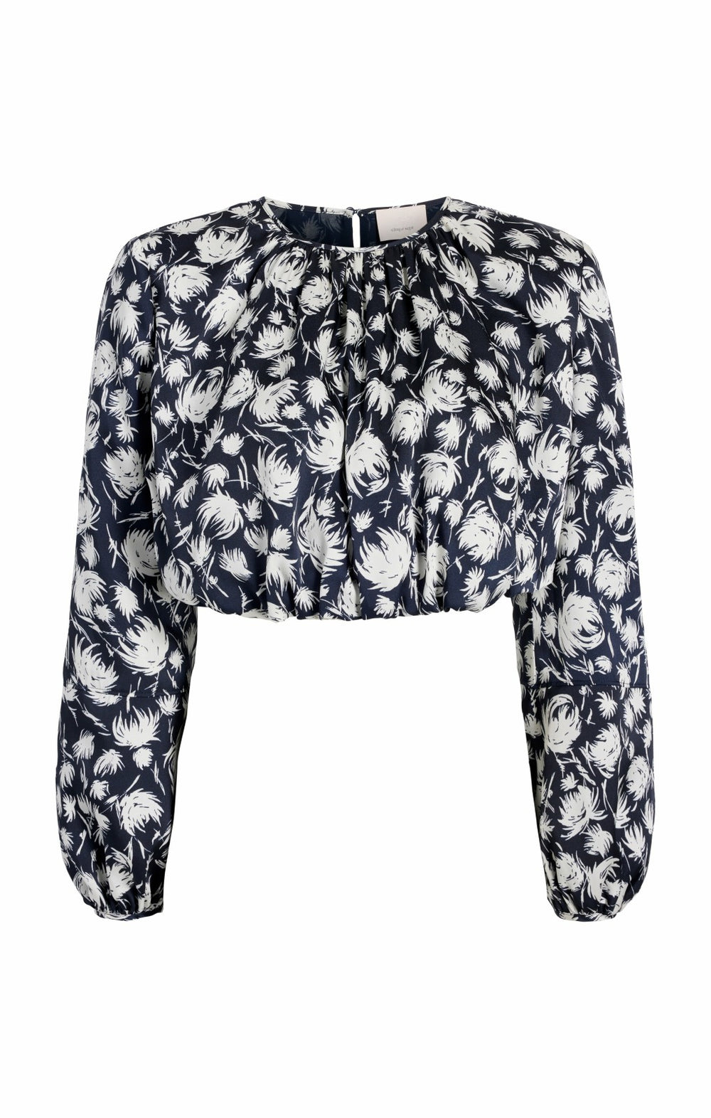 Graphic Floral Kamala Top Navy/Ivory