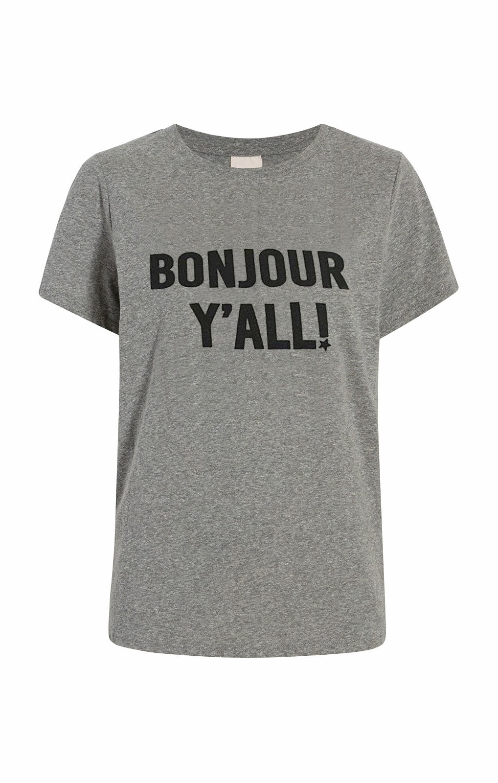 Bonjour Y'all Tee Heather Grey/Black