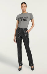 Bonjour Y'all Tee Heather Grey/Black