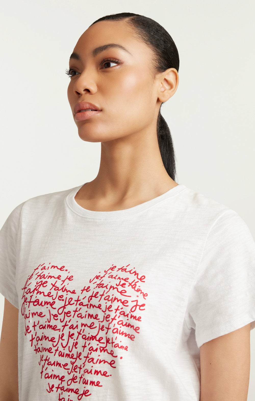 Je T'aime Heart Tee White/Red