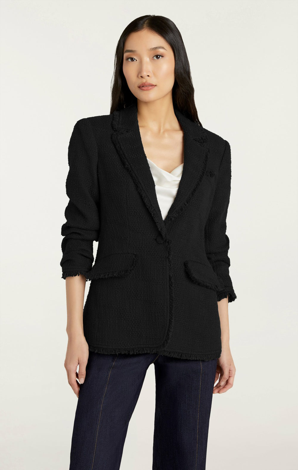 Boucle Khloe Blazer Black