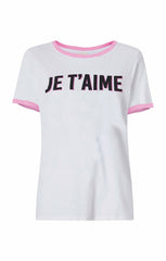 Two Tone Je T'aime Tee White/Carnation