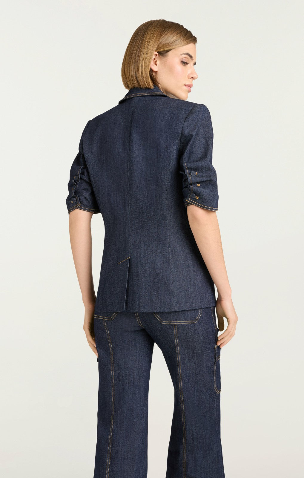 Denim Short Sleeve Khloe Blazer Indigo