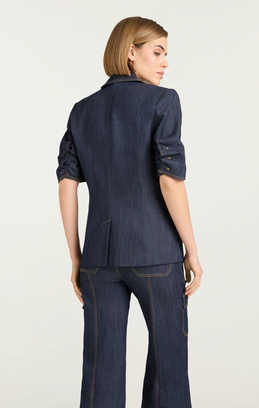 Denim Short Sleeve Khloe Blazer Indigo