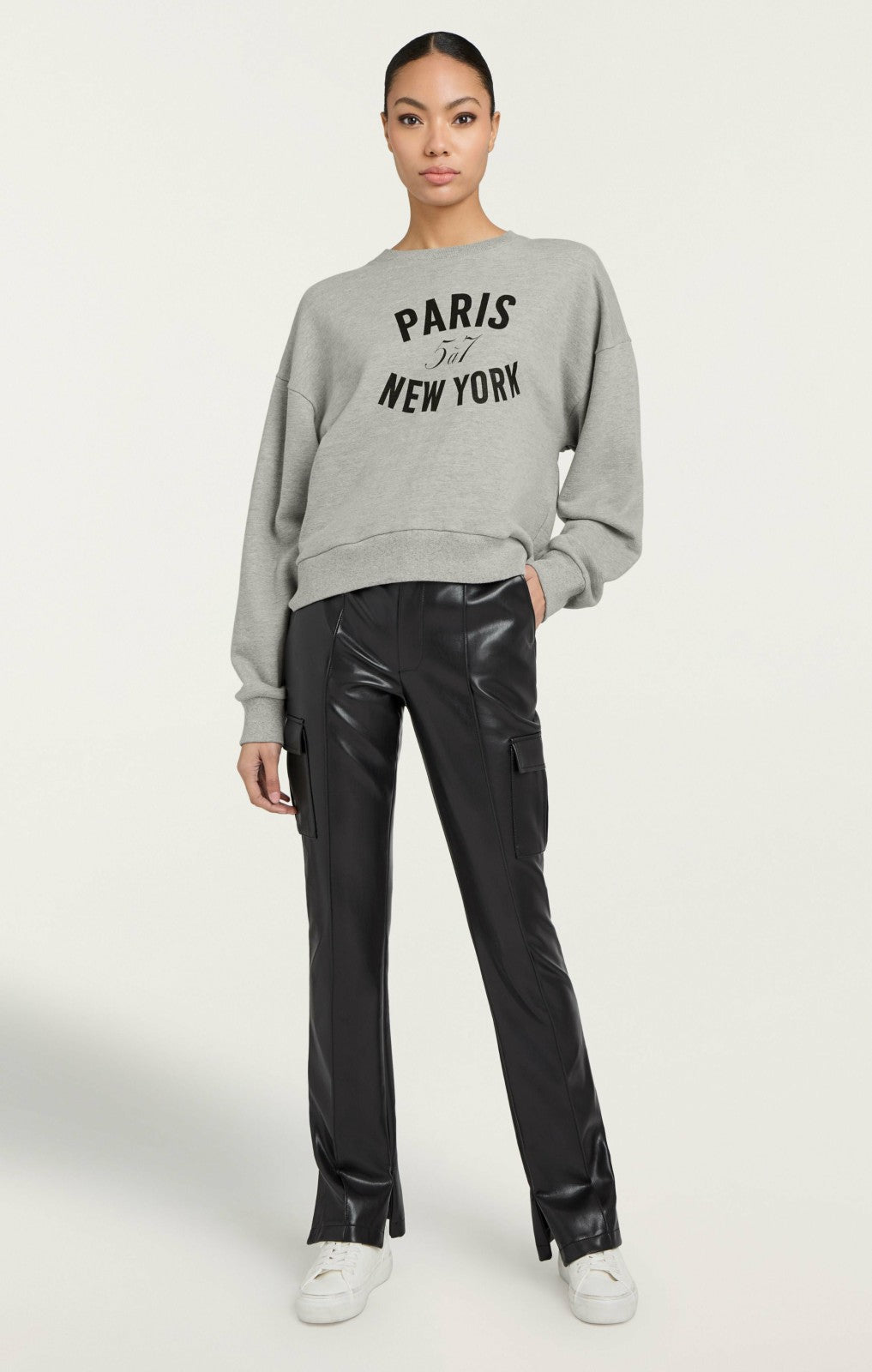 Paris New York Brandy Pullover Heather Grey/Black