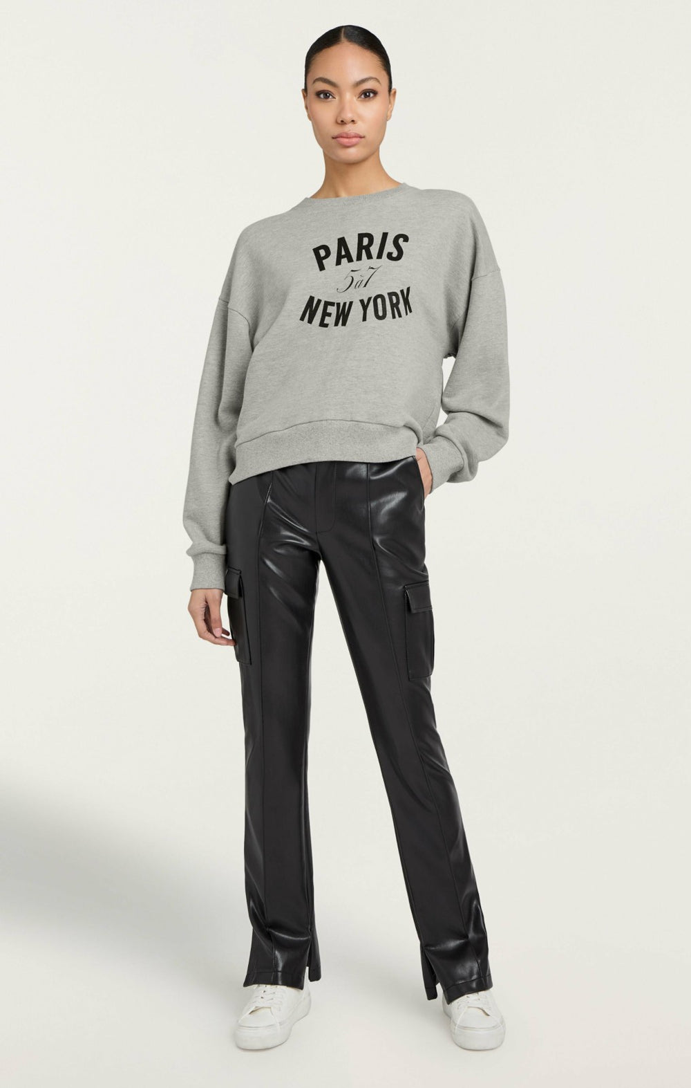 Paris New York Brandy Pullover Heather Grey/Black