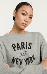 Paris New York Brandy Pullover Heather Grey/Black