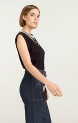 Layered Necklace Bella Tee Black