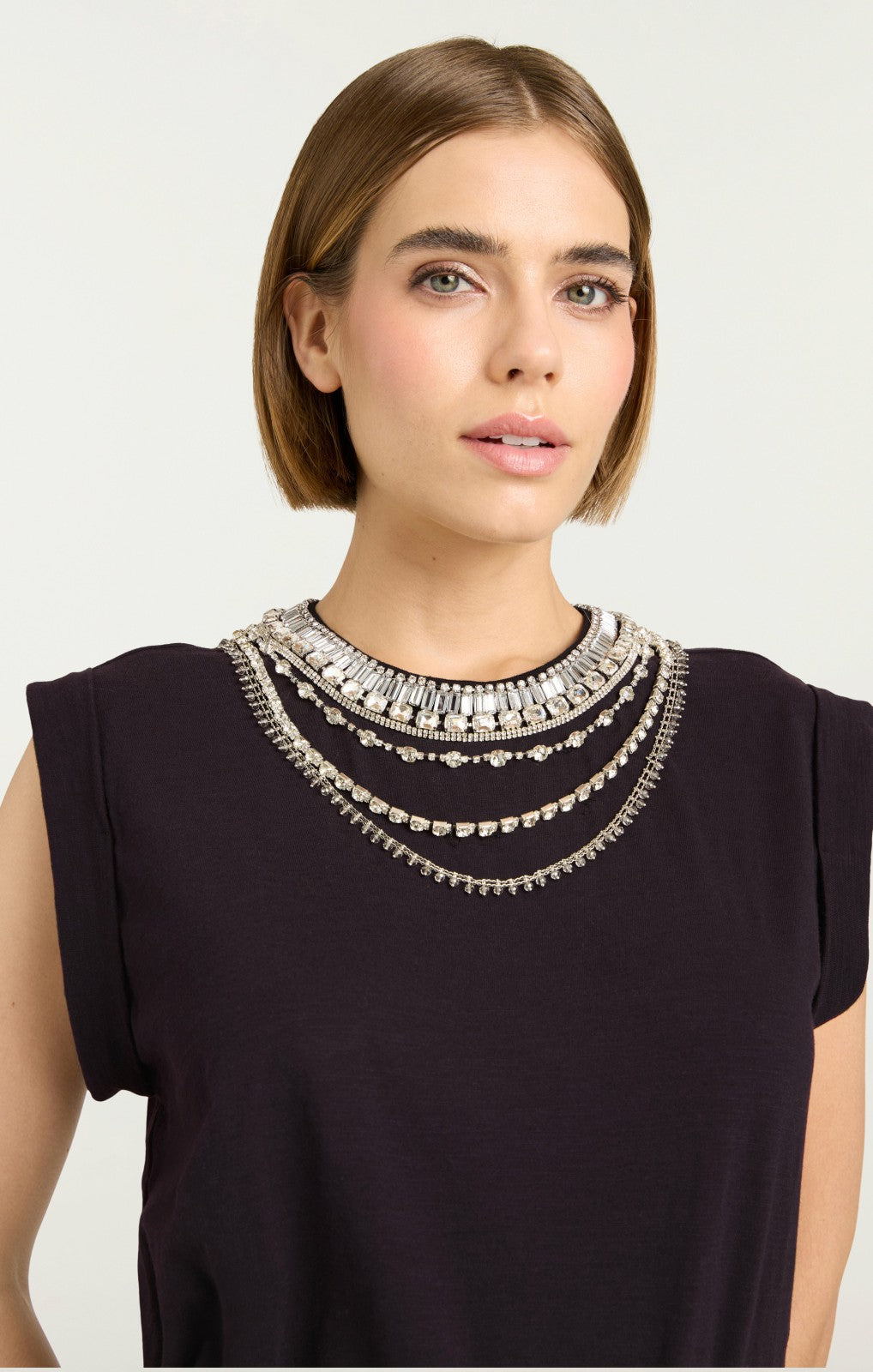 Layered Necklace Bella Tee Black
