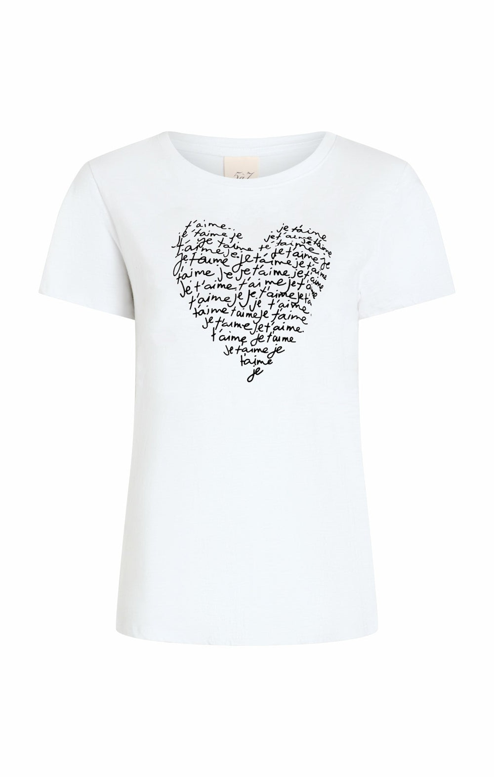 Je T'aime Heart Tee White/Black