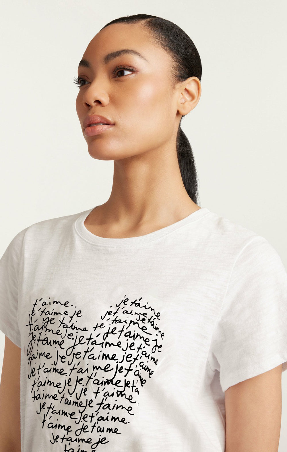 Je T'aime Heart Tee White/Black