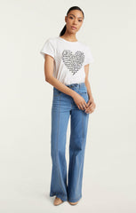 Je T'aime Heart Tee White/Black