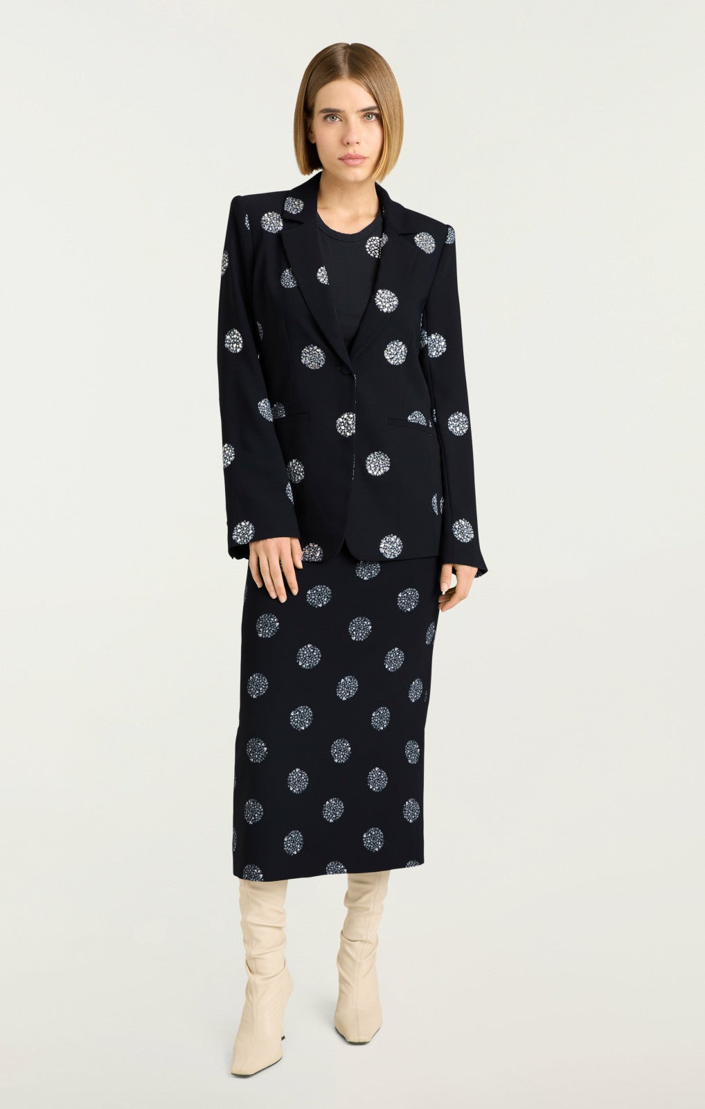 Crystal Dot Karlie Blazer Black/Silver