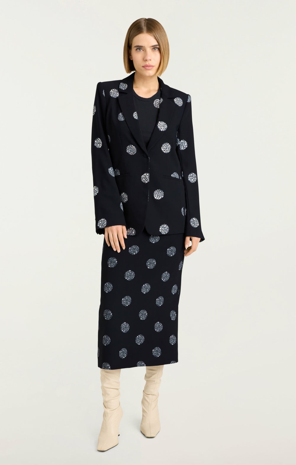 Crystal Dot Karlie Blazer Black/Silver