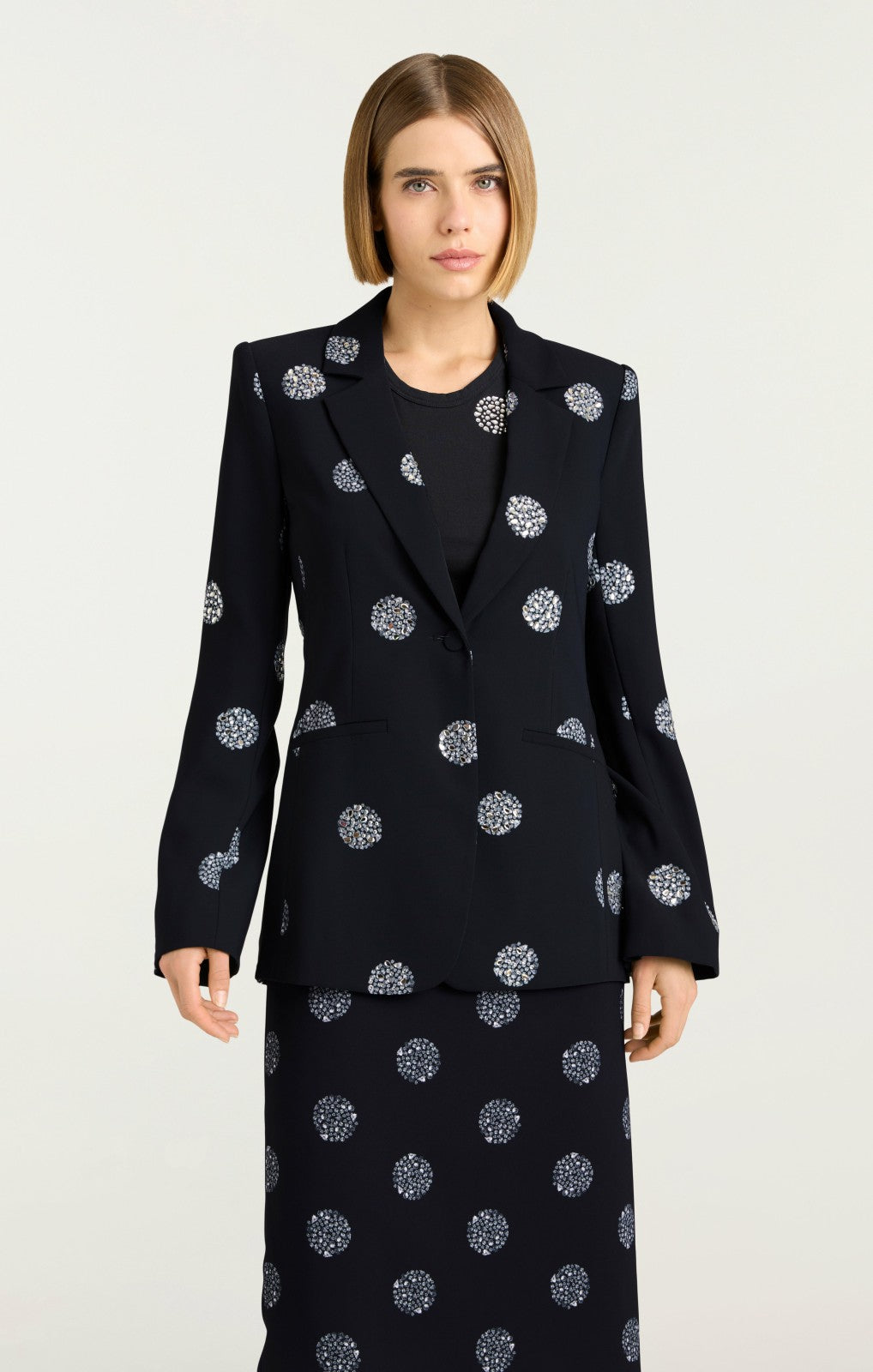 Crystal Dot Karlie Blazer Black/Silver
