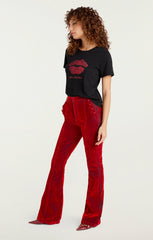 Kisses Je Taime Shrunken Tee Black/Rosewood
