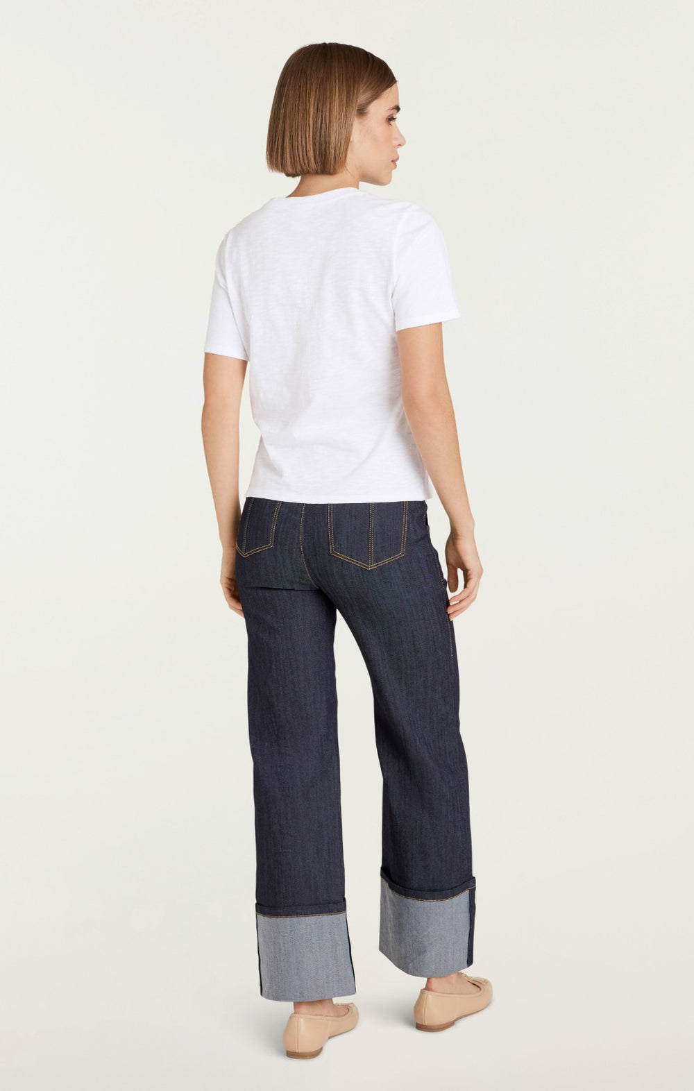 Le Chic Shrunken Tee White/Navy