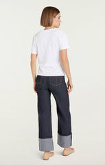 Le Chic Shrunken Tee White/Navy