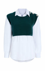 Alden Pullover Green Onyx/White