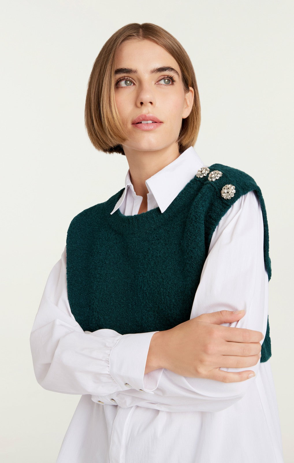 Alden Pullover Green Onyx/White