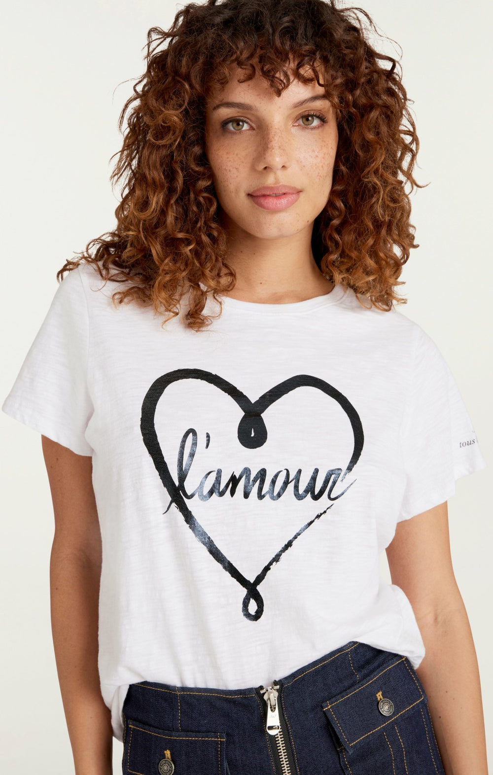 Doodled L'amour Tee White/Black