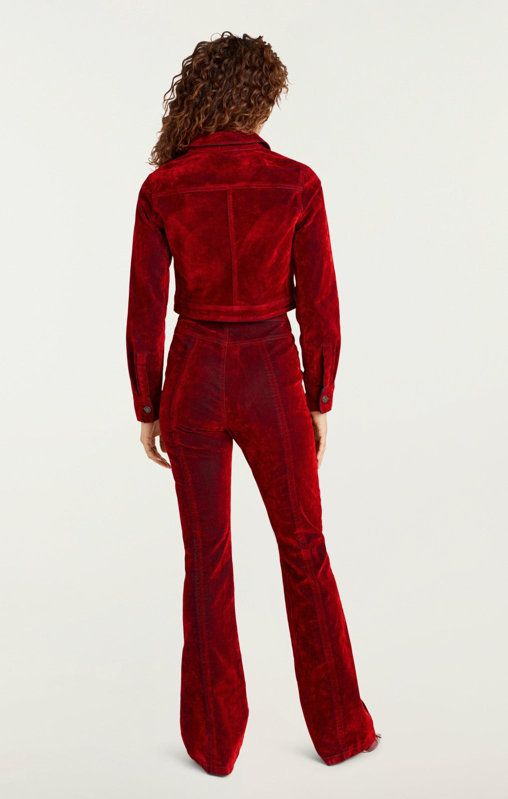 Flocked Denim Marilee Jacket Pomegranate