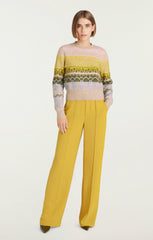 Lace Fair Isle Pullover Oatmeal Multi