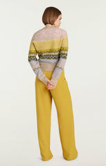 Lace Fair Isle Pullover Oatmeal Multi
