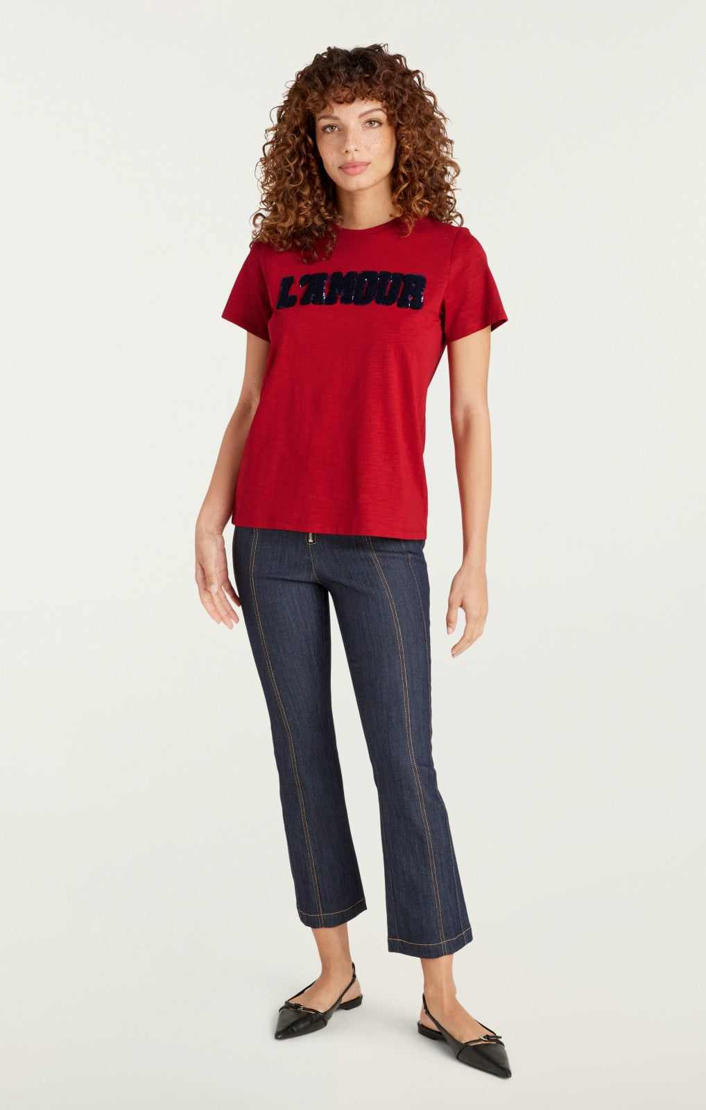 Toweled L'amour Shrunken Tee Rosewood/Navy