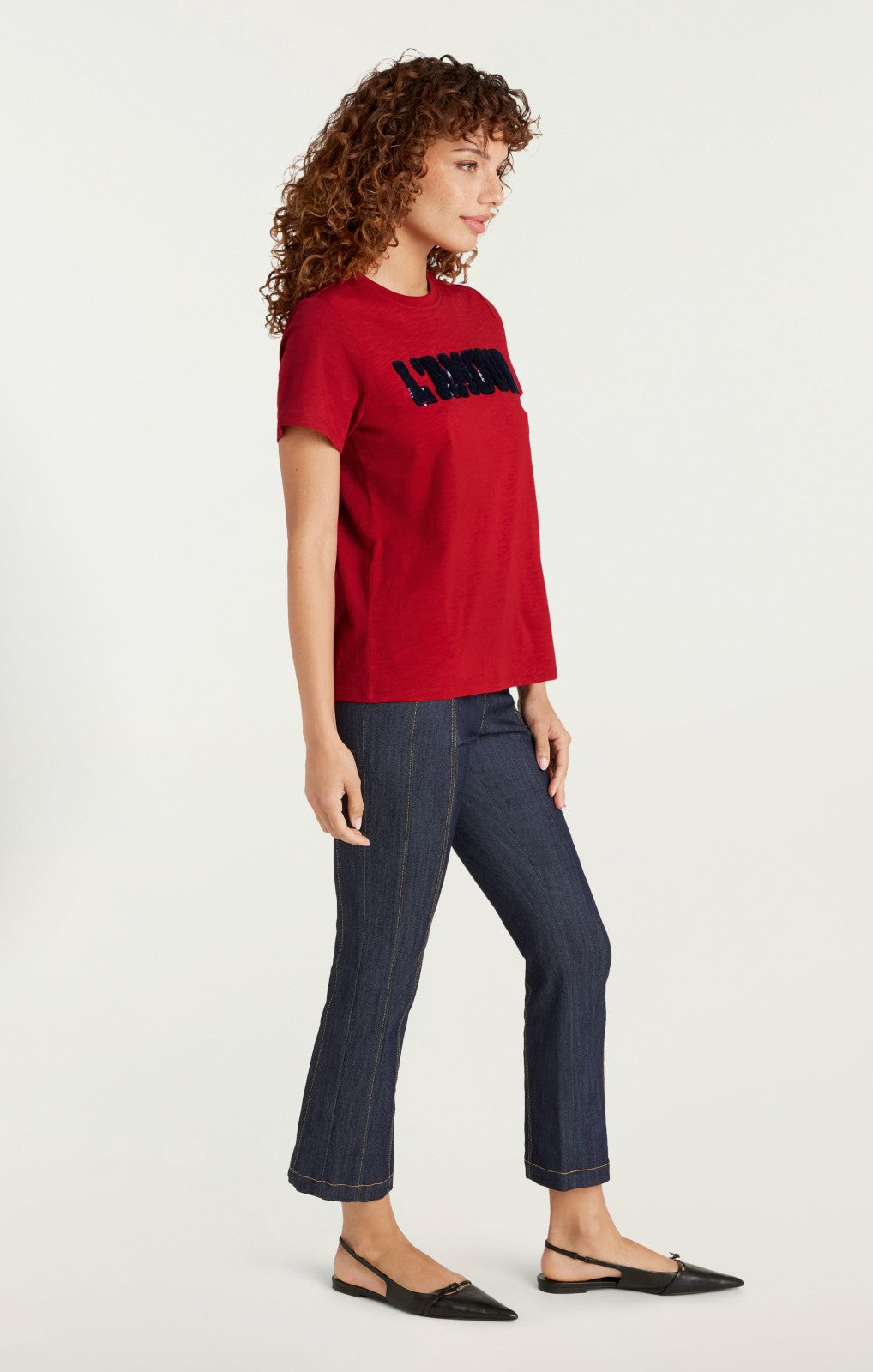 Toweled L'amour Shrunken Tee Rosewood/Navy