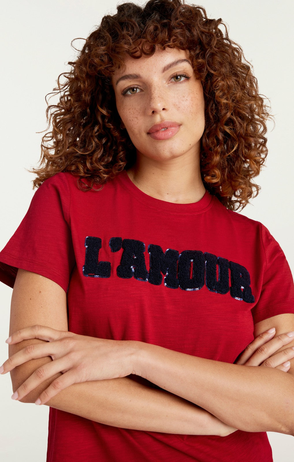 Toweled L'amour Shrunken Tee Rosewood/Navy