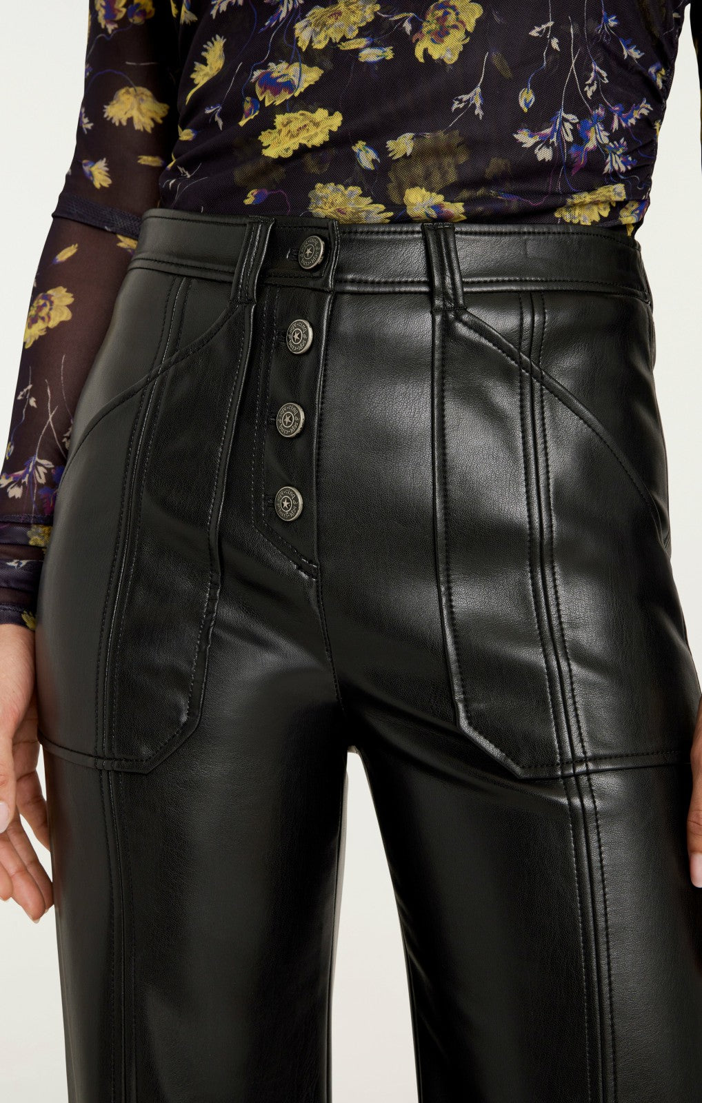 Vegan Leather Long Benji Pant Black